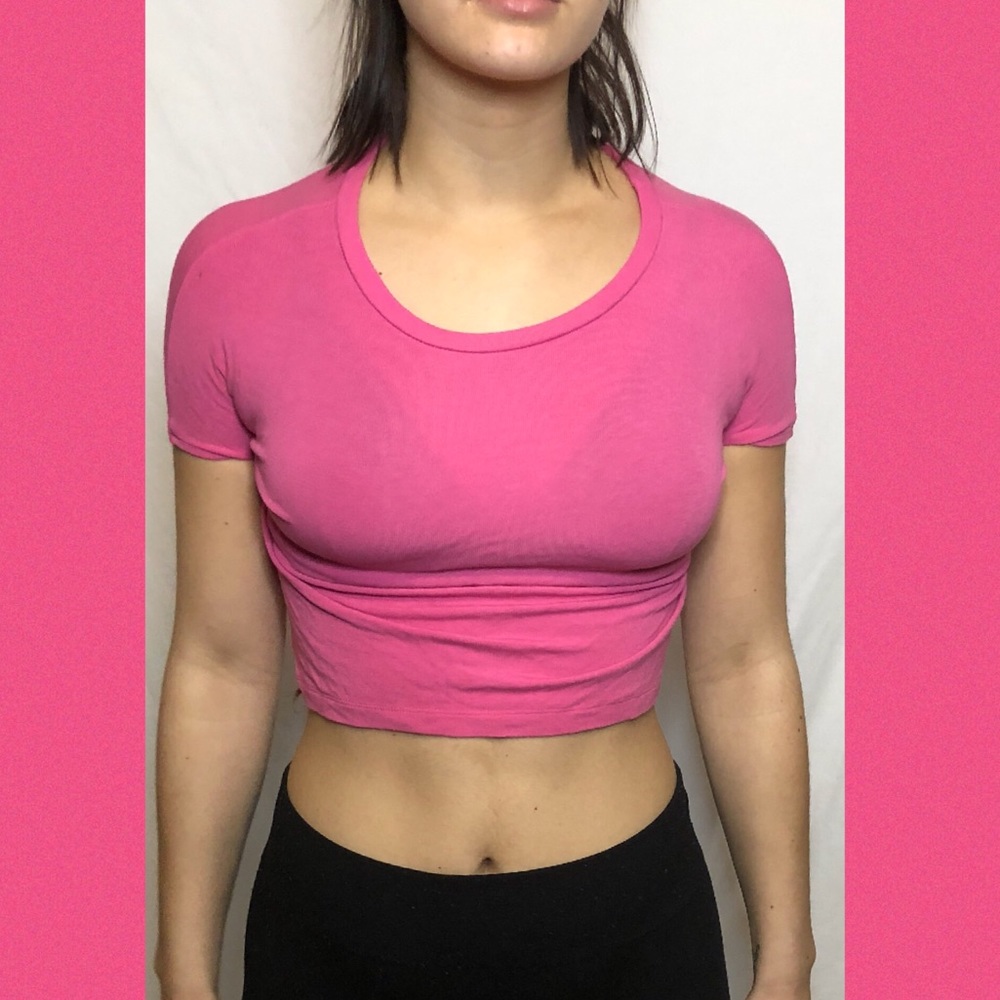 pink crop top
